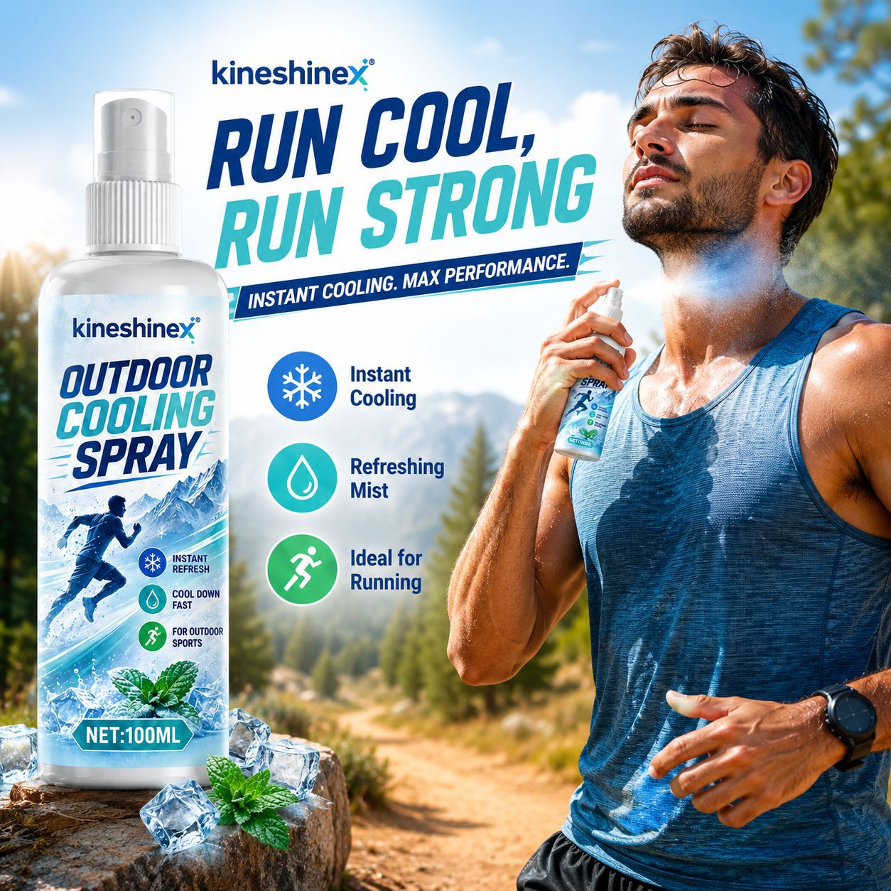 Misting Bottle Fine - Outdoor Cooling Spray 100ml–Instant Refresh for