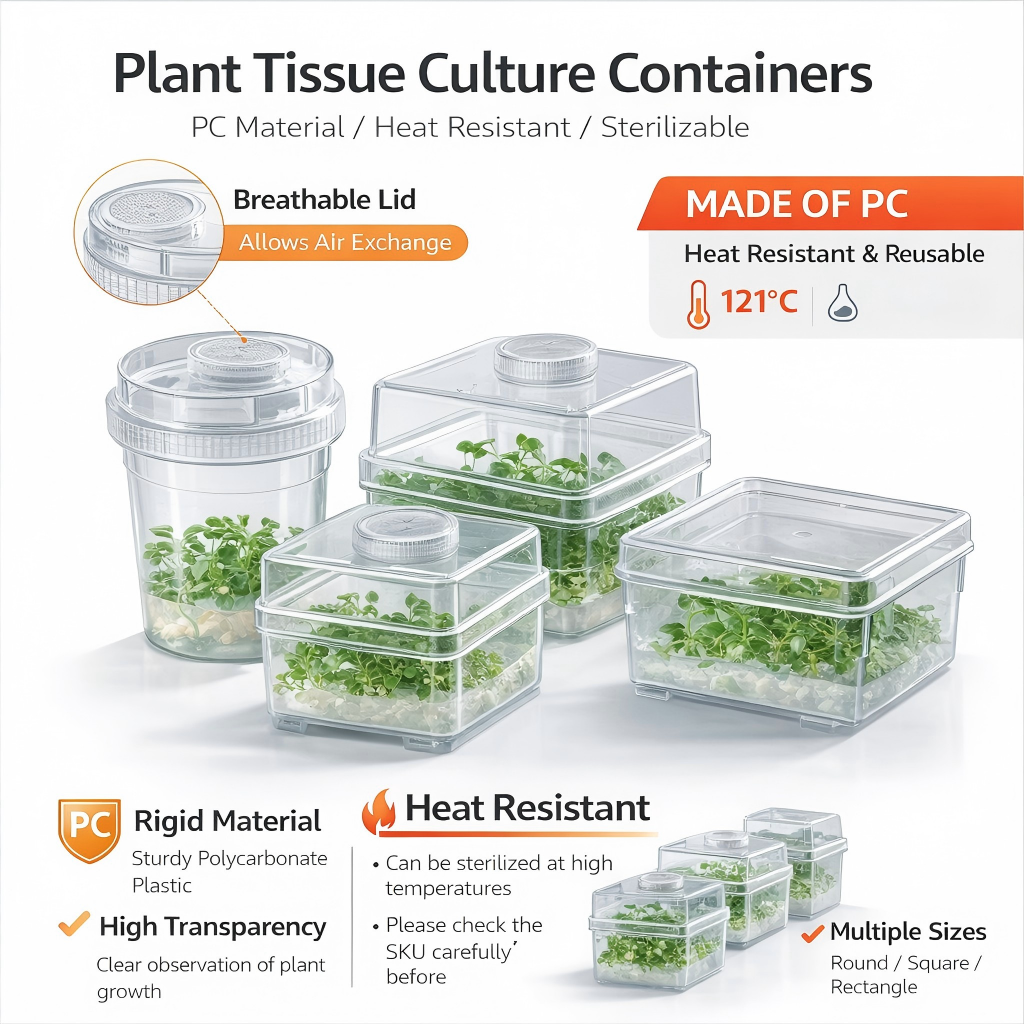 Agar Tissue Culture - Plant Tissue Culture Container with Vented
