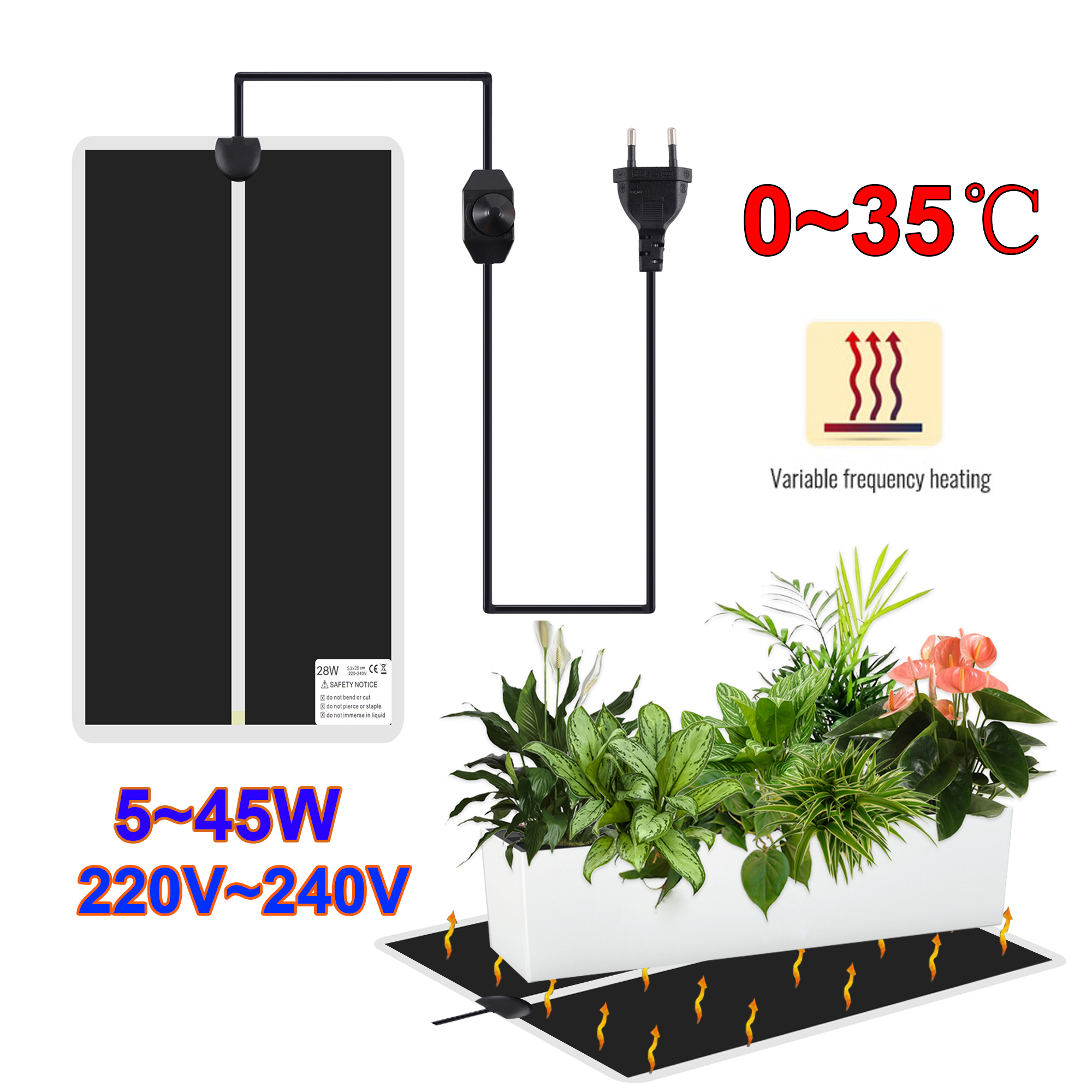 Heat Mat Seedling - 5~45W Seedling Heat Mat 220V~240V Plant