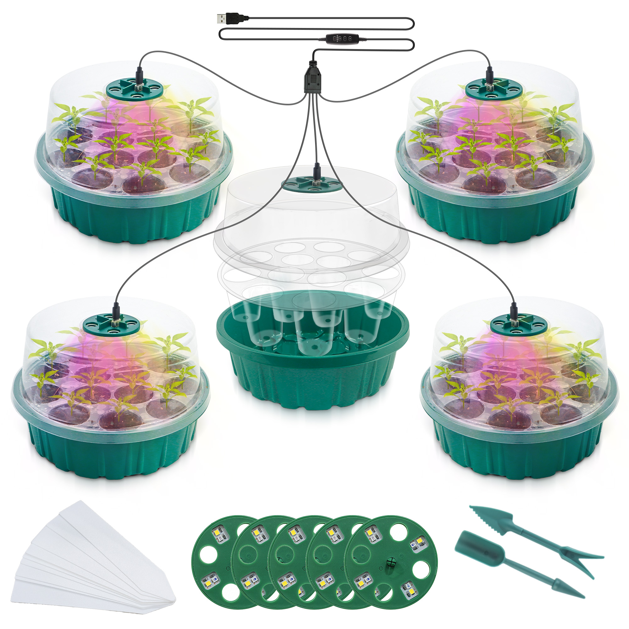 Humidity Dome Kit - 5 Pack Seed Starter Kit with