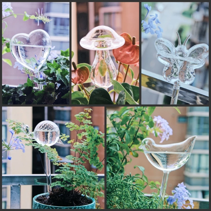 Self Watering Insert - Creative Glass Plant Flowers Water Feeder