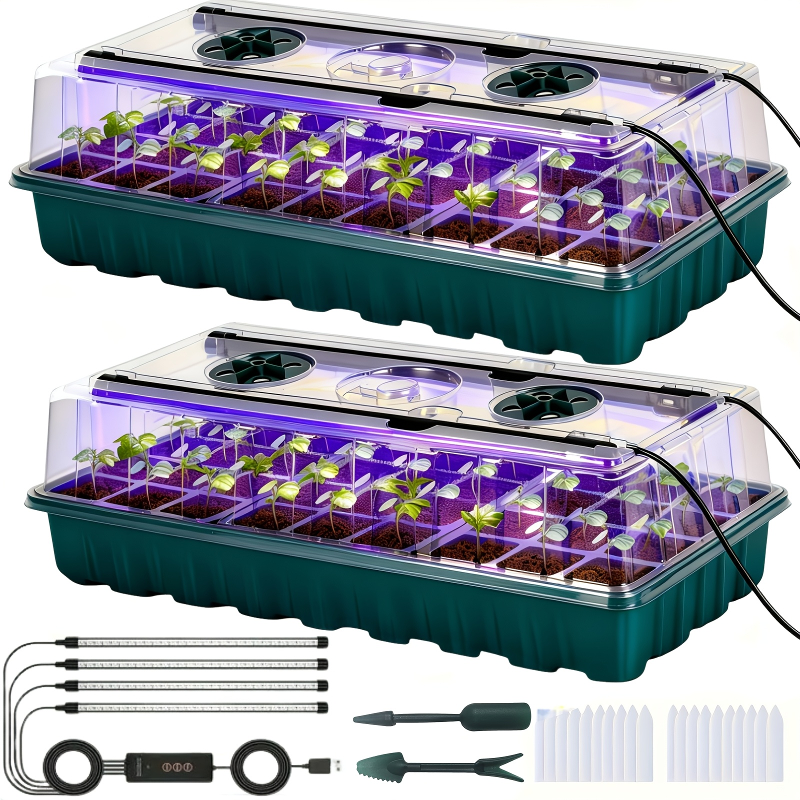 Humidity Dome Kit - 2PCS 72-Cell Seed Growing Kit with