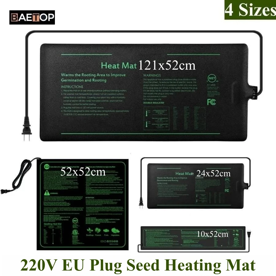 4 Sizes 220V EU Plug Seedling  - đánh giá và giá Heat Mat Seedling