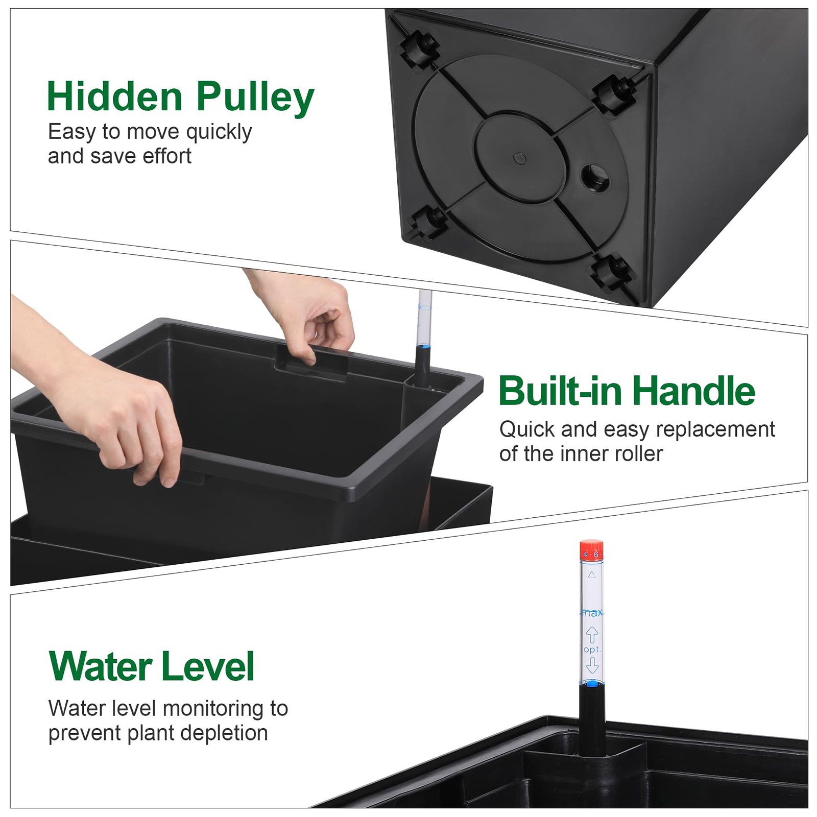 Set Of 2 30in Tall Planters Fo - đánh giá và giá Self Watering Insert