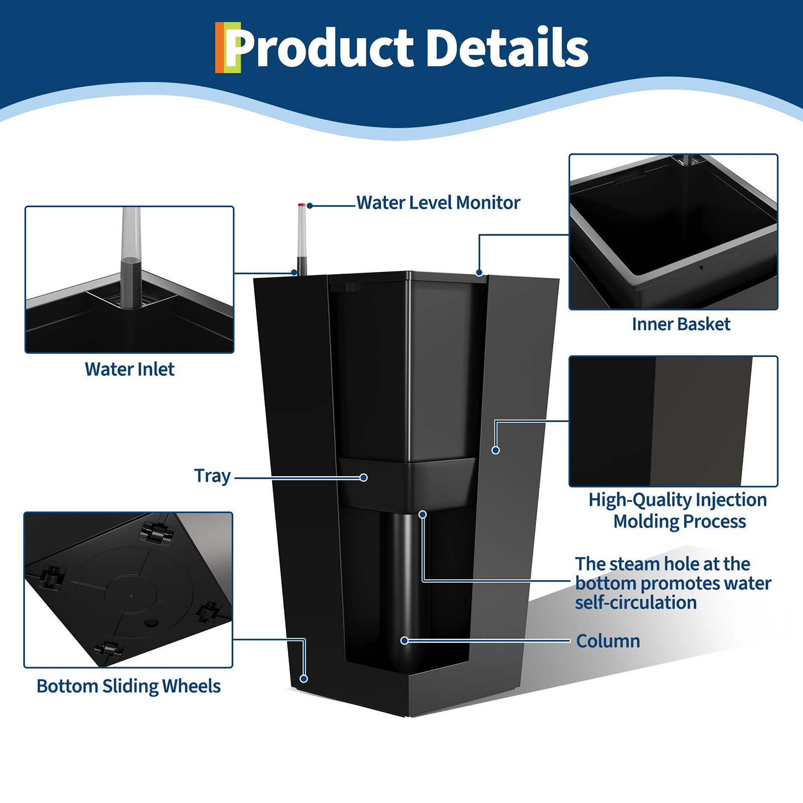 Set Of 2 30in Tall Planters Fo - đánh giá và giá Self Watering Insert