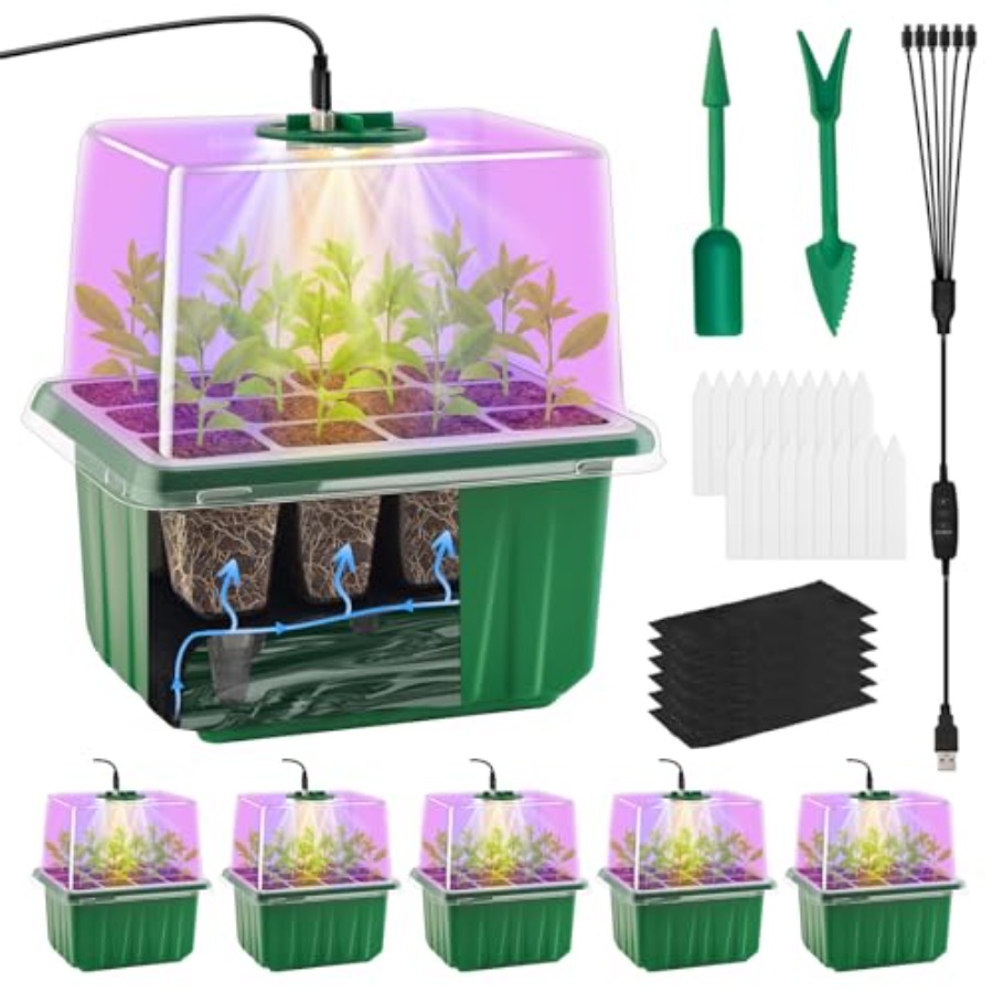Seed Starter Tray with Light 6 - đánh giá và giá Humidity Dome Kit
