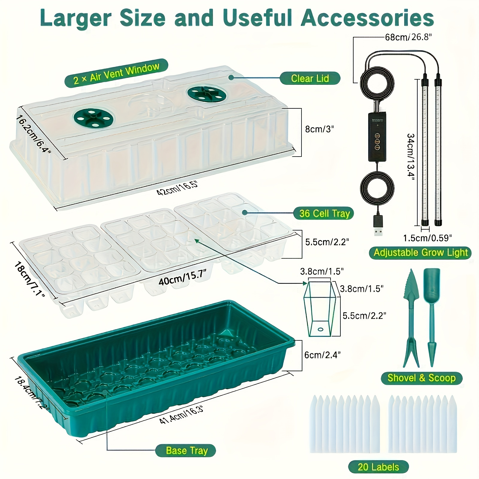 36-Cell Seed Starter Tray W/ G - đánh giá và giá Humidity Dome Kit