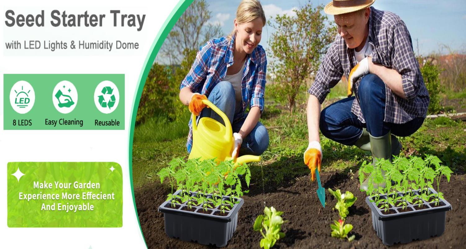 Seed starter tray with grow li - đánh giá và giá Humidity Dome Kit