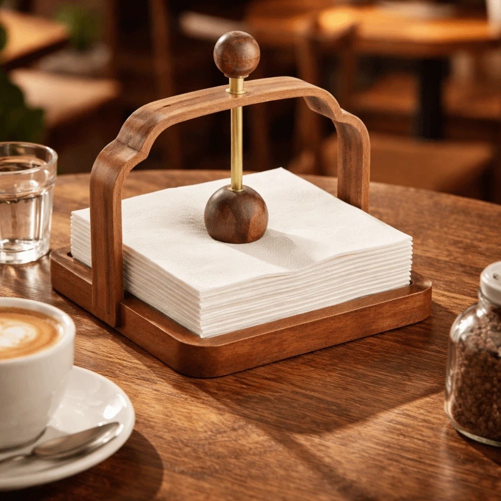 Napkin Stand Retro Walnut Wood - đánh giá và giá Agar Tissue Culture