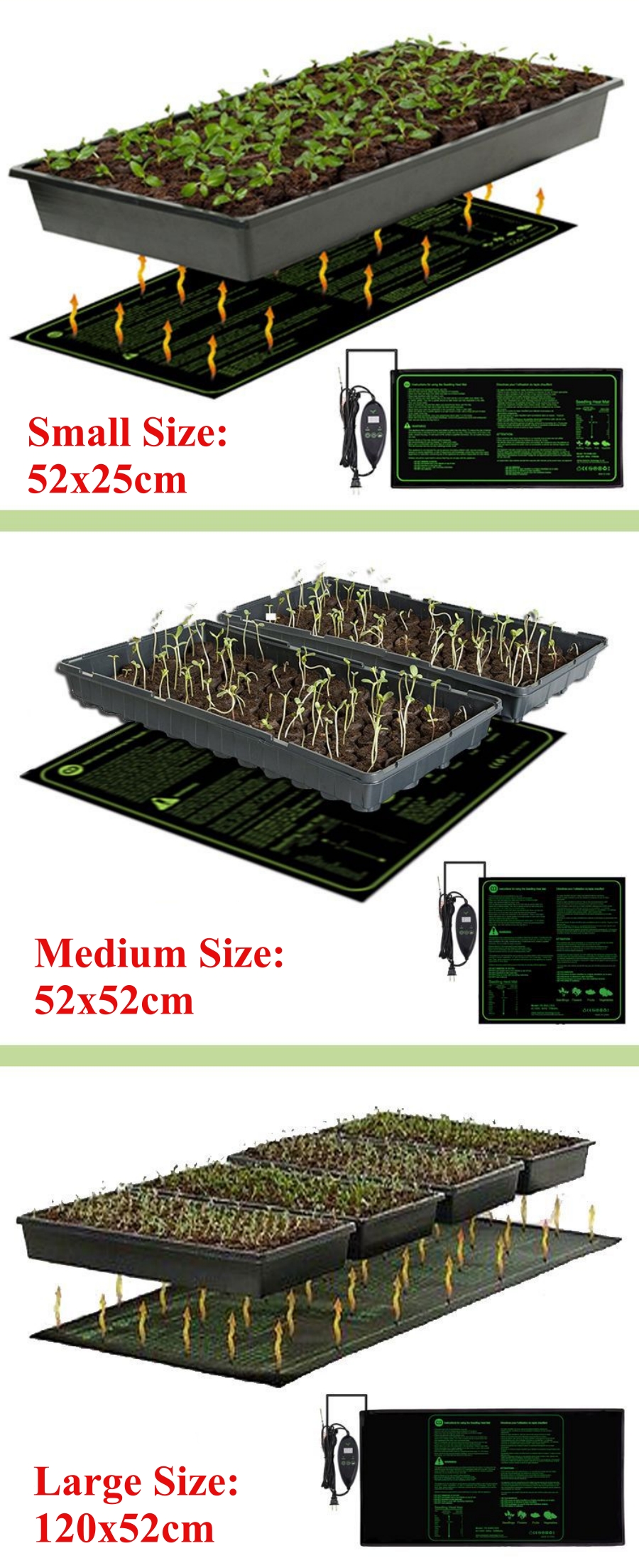 3 Sizes Upgrade Seedling Heat  - đánh giá và giá Heat Mat Seedling