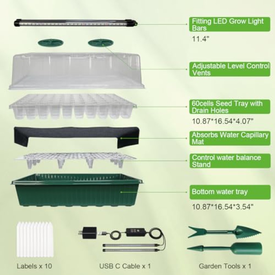 Seed Starter Tray with Grow Li - đánh giá và giá Humidity Dome Kit