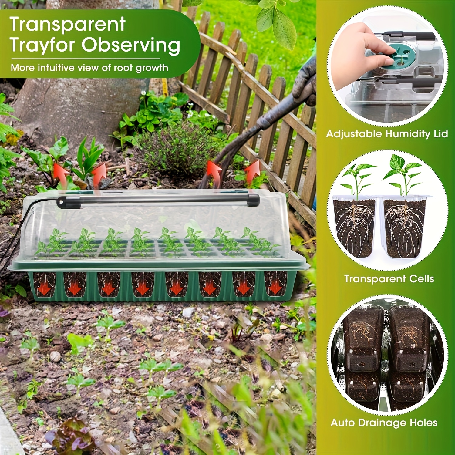2PCS 72-Cell Seed Growing Kit  - đánh giá và giá Humidity Dome Kit