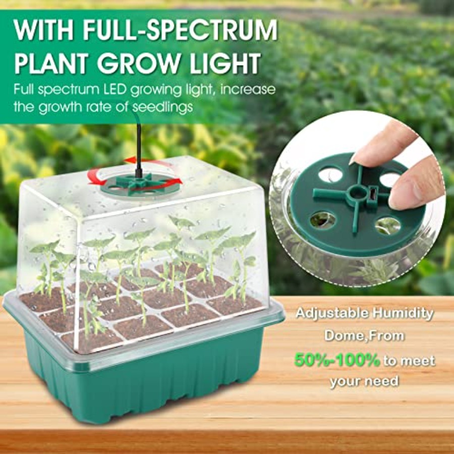 Seed Starter Tray with Light,  - đánh giá và giá Humidity Dome Kit